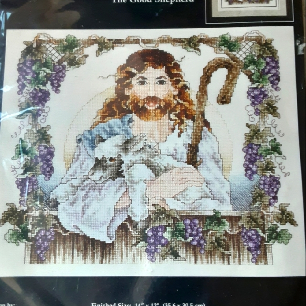 The Good Shepherd Counted Cross Stitch Kit SEALED NEW Janlynn 1997